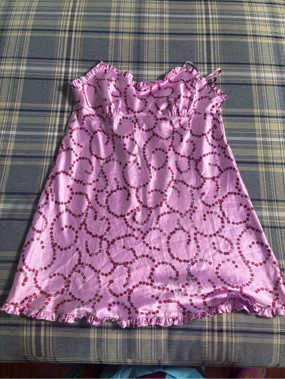 Victoria's Secret Pink Roses Satin Slip Nightie